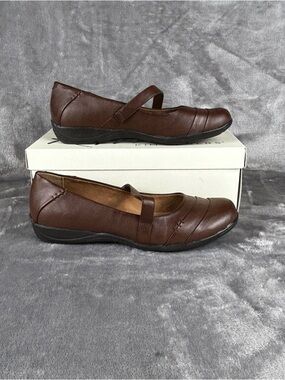 Kim Rogers Irene Mary Jane Flats Womens 9.5 M Brown Leather Shoes New In Box